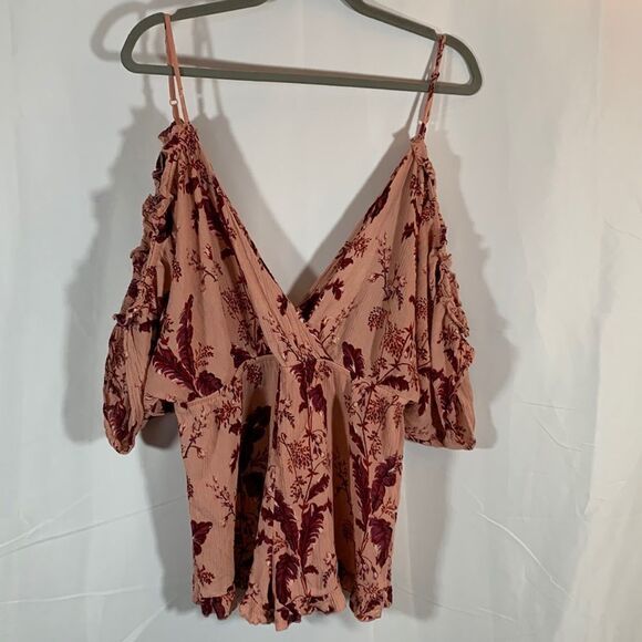 Topshop Pink Floral Flowy Romper - Picture 3 of 10